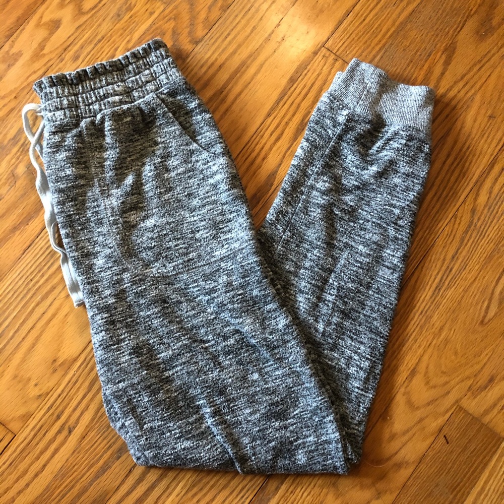 grey-white slash joggers